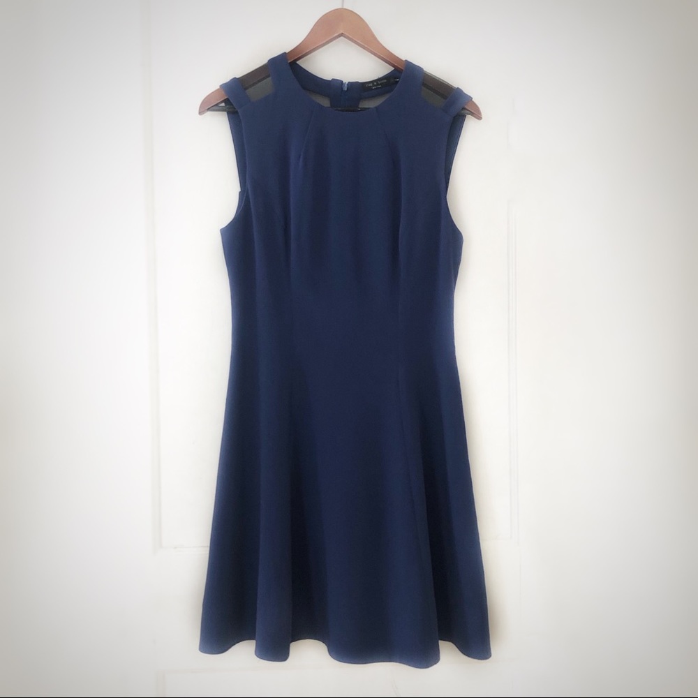 Rag & Bone Sheer/Mesh Panel Skater Dress